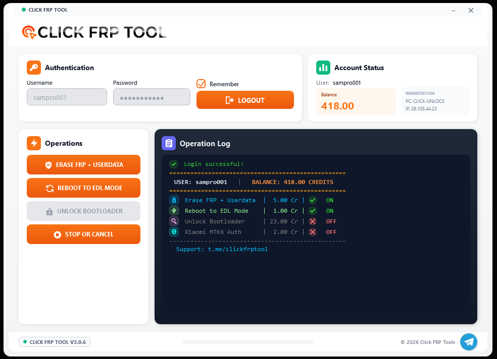 Existing website image of the authenticated desktop workspace